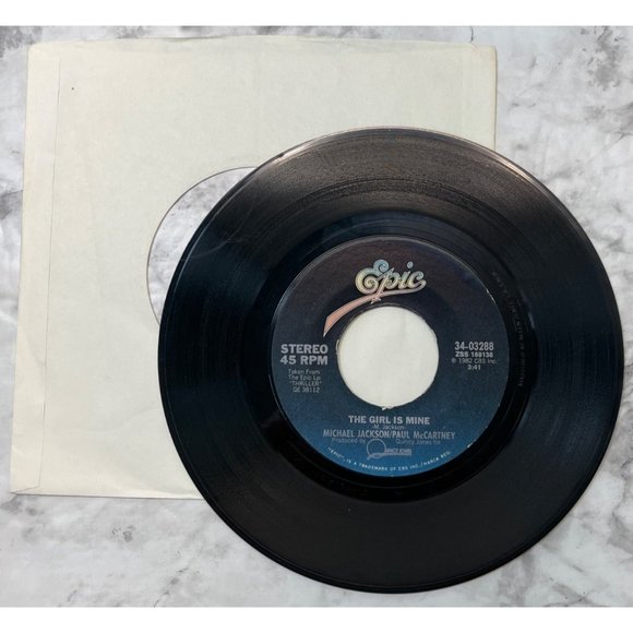 Michael Jackson Paul McCartney Girl is Mine / Can't Get Out of the Rain 45 Pop - Picture 3 of 6